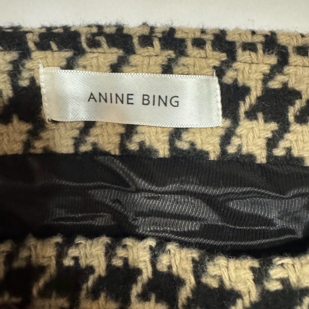 Anine Bing Houndstooth Mini Skirt - Black & White - Picture 5 of 6